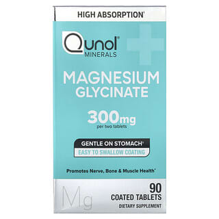 Qunol, Glycinate de magnésium, 90 comprimés enrobés (150 mg pièce)