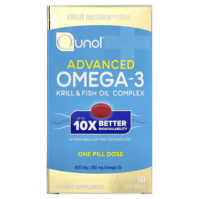 Qunol, Advanced Omega-3, 60 Capsules