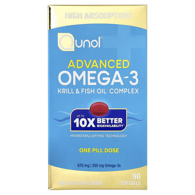 Qunol, Advanced Omega-3, 90 Capsules
