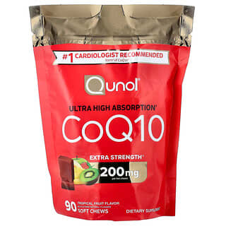Qunol, CoQ10, frutto tropicale, 90 compresse masticabili morbide (100 mg per compressa masticabile molle)