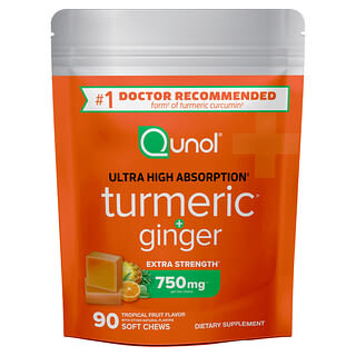 Qunol, Turmeric + Ginger, Tropical Fruit, 90 Soft Chews