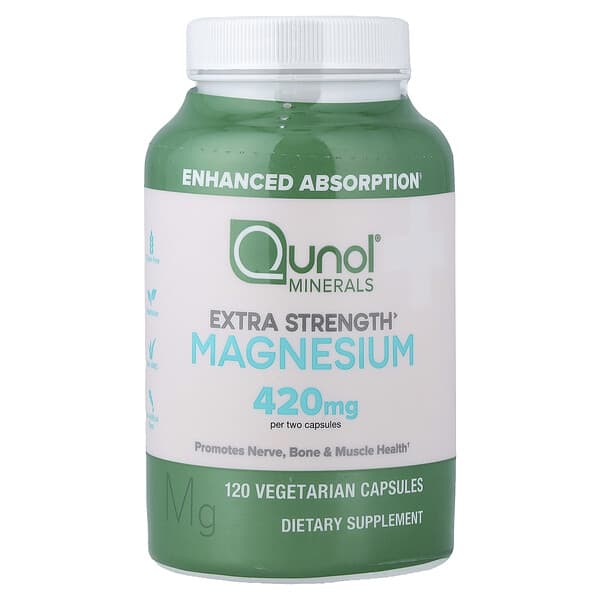 Qunol, Magnesium, 120 Vegetarian Capsules (210 mg per Capsule) (Discontinued Item) — product photo 1