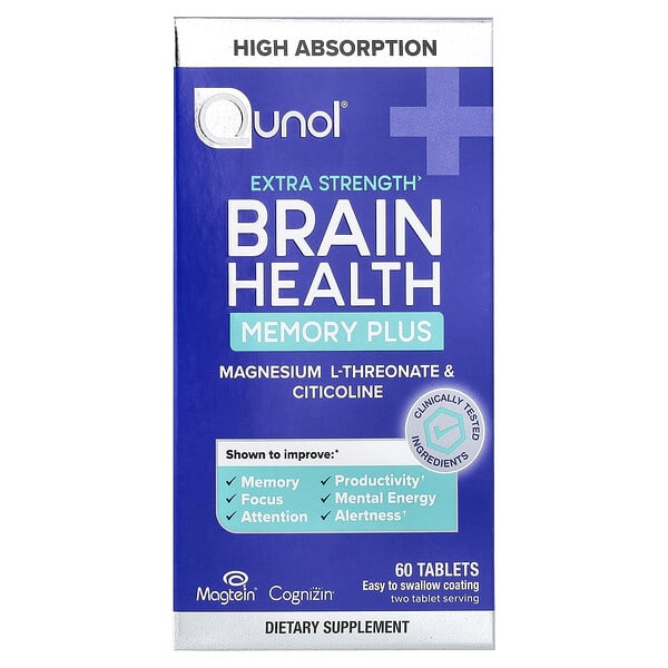 Qunol, Kesihatan Otak Memory Plus, 60 Tablet