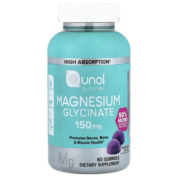 Qunol, Magnesium Glycinate Gummies, Mixed Berry, 60 Gummies (75 mg per Gummy) — product photo 1