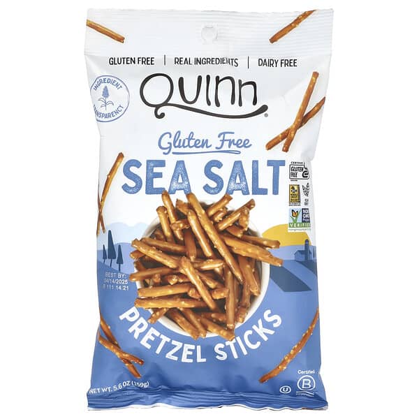 Quinn Snacks, プレッツェルスティック、シーソルト、159g（5.6オンス）