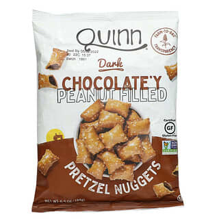 Quinn Snacks, Nuggets de pretzel, Rellenas de maní con chocolate negro, 184 g (6,5 oz)