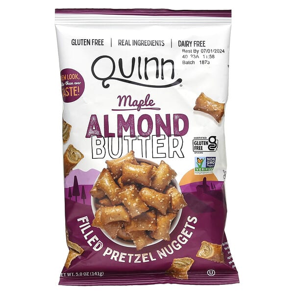Quinn Snacks, Pretzel Nuggets，楓糖杏仁脂夾心，5.0 盎司（141 克）