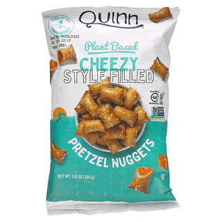 Quinn Popcorn, Bocadillos pequeños de pretzel, A base de plantas, Rellenos con sabor a queso, 164 g (5,8 oz)