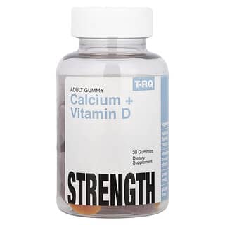 T-RQ, Goma para Adultos, Cálcio + Vitamina D, Morango, Laranja, Cereja, 30 Gomas