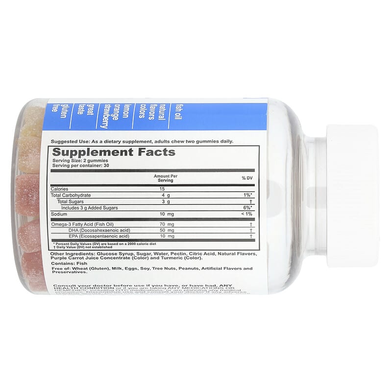 成人向けグミオメガ3、DHA（ドコサヘキサエン酸）＋EPA（エ