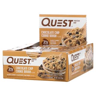 Quest Nutrition, Protein Bar, Chocolate Chip Cookie Dough, 12 Bars, 2.12 oz (60 g) Each
