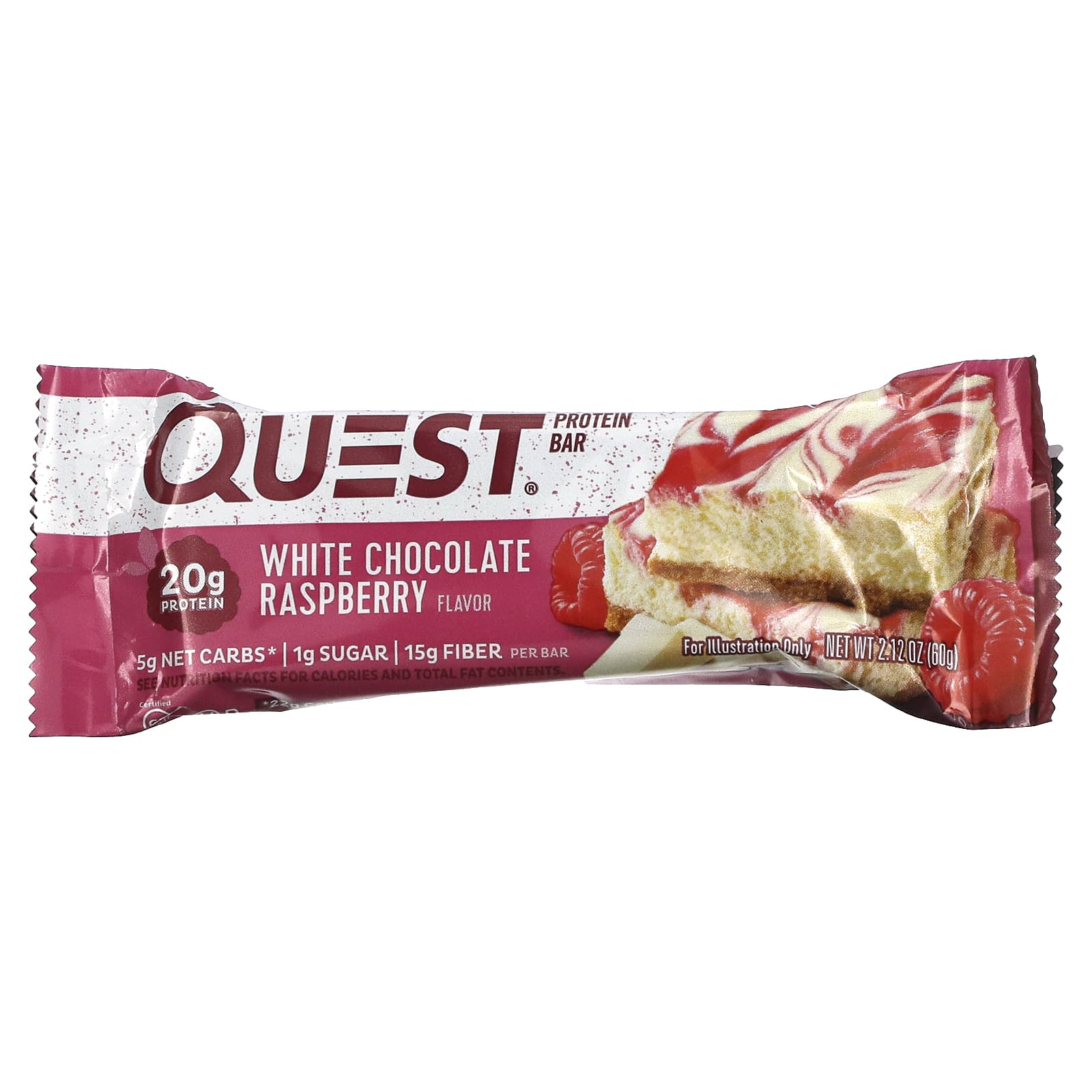 Quest Nutrition, Protein Bar, White Chocolate Raspberry, 12 Bars, 2.12 ...