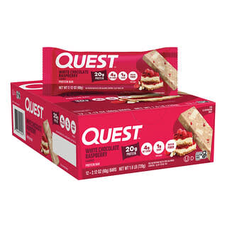 Quest Nutrition, Protein Bar, White Chocolate Raspberry, 12 Bars, 2.12 oz (60 g) Each