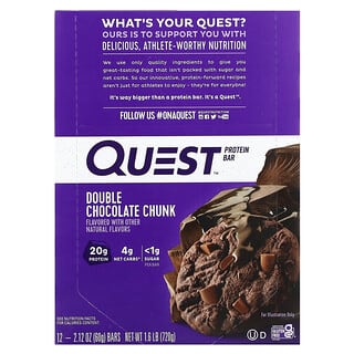 Quest Nutrition, 프로틴바, 더블 초콜릿 청크, 바 12개, 각 60g(2.12oz)