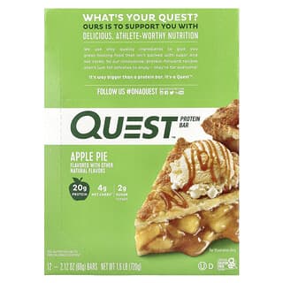 Quest Nutrition‏, חטיף חלבון, פאי תפוחים, 12 חטיפים, 60 גרם (2.12 אונקיות) כל אחד