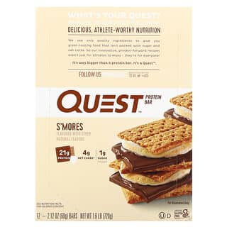 Quest Nutrition, 蛋白棒，巧克力棉花糖夹心饼口味，12条，每条2.12盎司（60克）