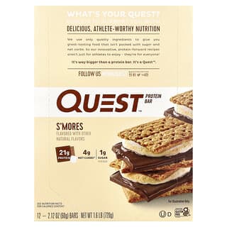 Quest Nutrition, Baton de proteine, S'mores, 12 batoane, 2,12 (60 g) fiecare