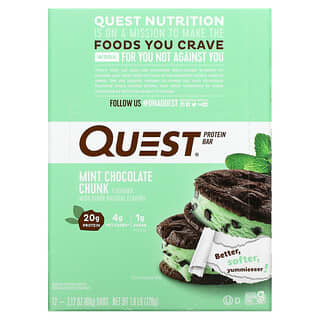 Quest Nutrition, لوح بروتين، قطع شوكولاتة بالنعناع، 12 لوحًا، 2.12 أونصة (60 جم) لكل لوح
