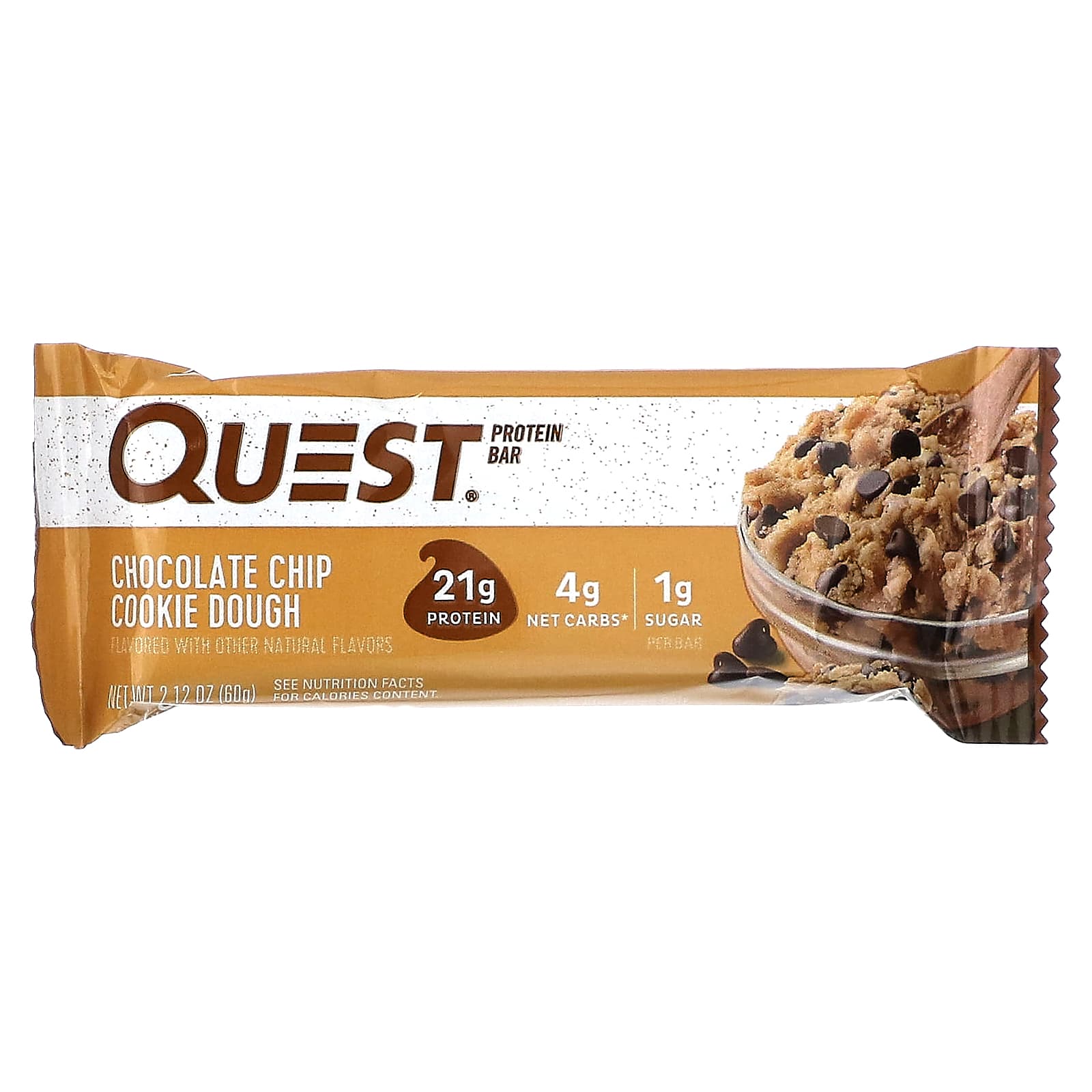 Quest Nutrition, Protein Bar, Chocolate Chip Cookie Dough, 4 Bars, 2.12 ...