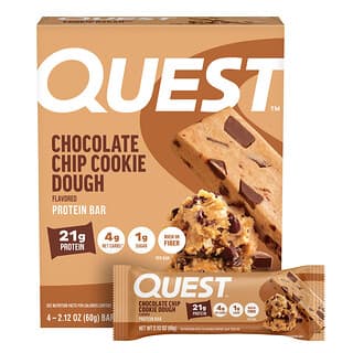 Quest Nutrition, Protein Bar, Chocolate Chip Cookie Dough, 4 Bars, 2.12 oz (60 g) Each