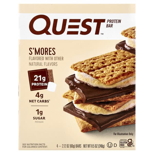 Quest Nutrition, 프로틴바, 스모어, 바 4개, 각 60g(2.12oz)
