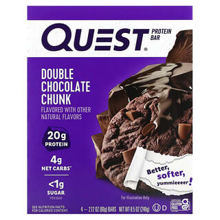 Quest Nutrition, Protein Bar, Double Chocolate Chunk, 4 Bars, 2.12 oz (60 g) Each