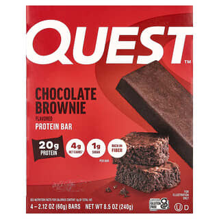 Quest Nutrition, Barra de Proteína, Brownie de Chocolate, 4 Barras, 60 g (2,12 oz) Cada