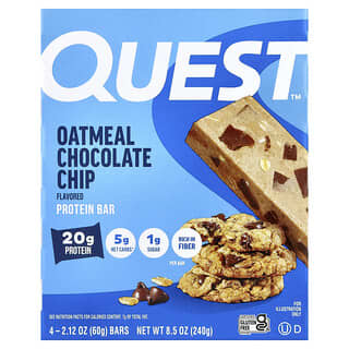 Quest Nutrition, Protein Bar, Oatmeal Chocolate Chip, 4 Bars, 2.12 oz (60 g) Each