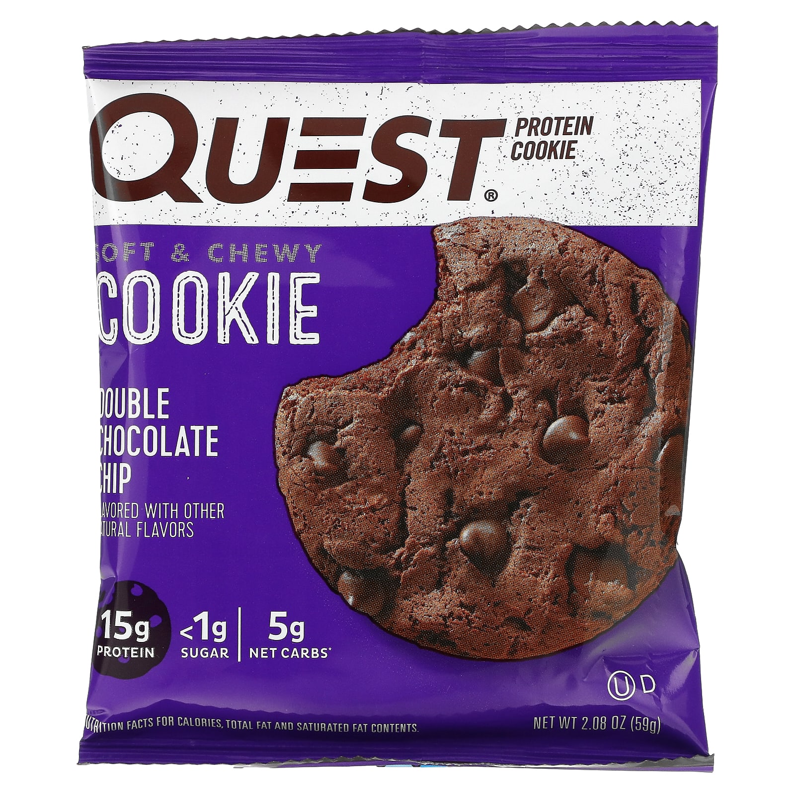 Quest Nutrition, Protein Cookie, Double Chocolate Chip, 12 Pack, 2.08 ...