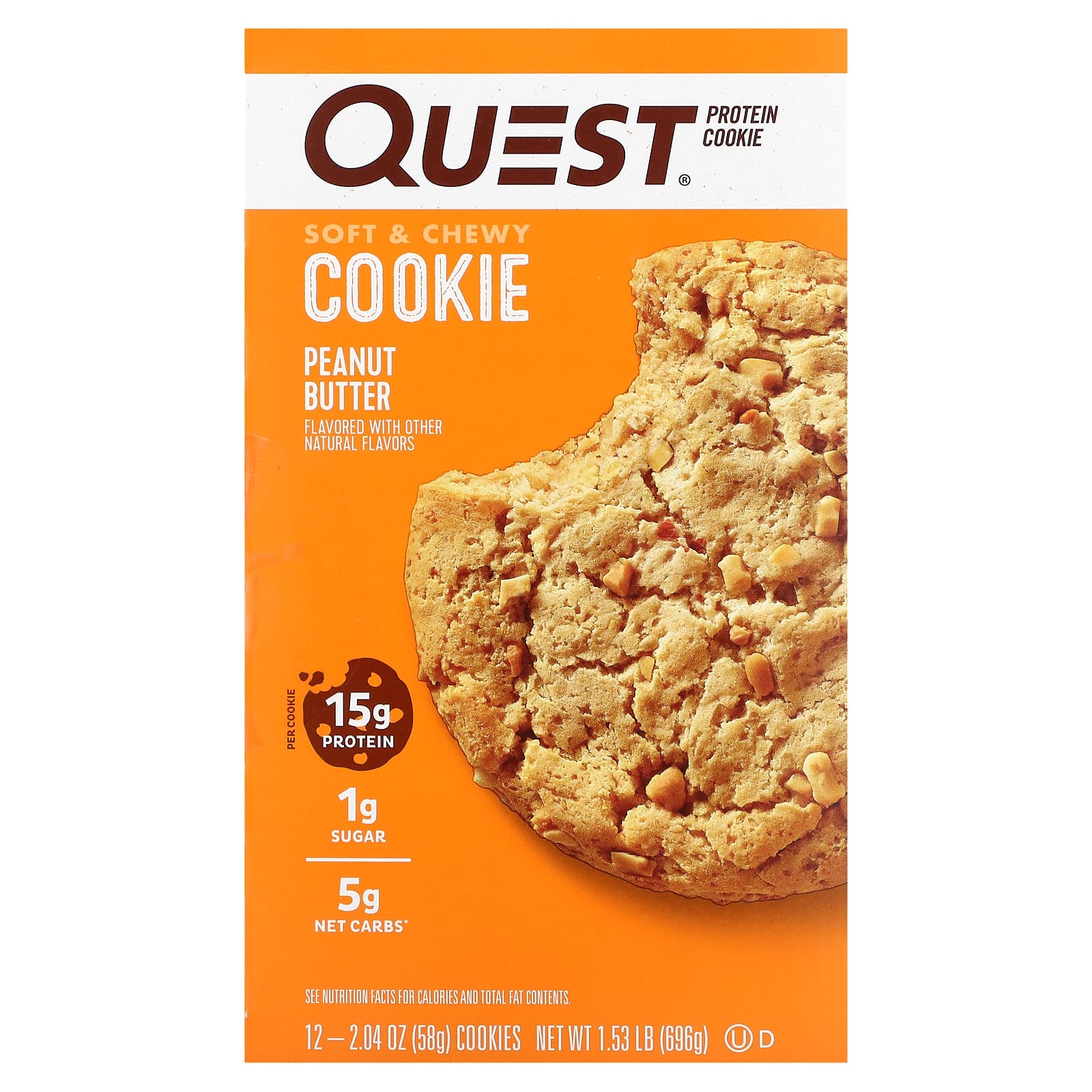 Quest Nutrition, Protein Cookie, Peanut Butter, 12 Pack, 2.04 oz (58 g ...