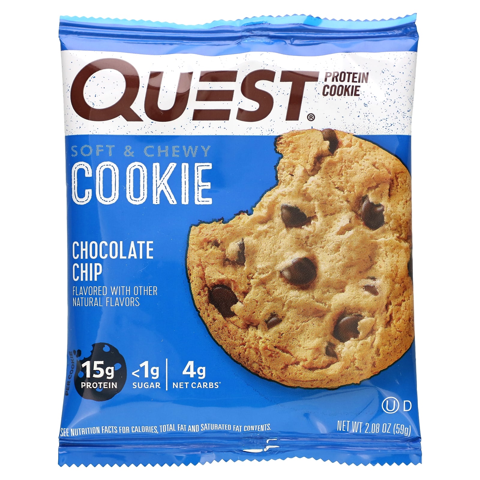 Quest Nutrition, Protein Cookie, Chocolate Chip, 12 Pack, 2.08 oz (59 g ...