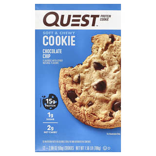 Quest Nutrition, Cookie protéiné, Pépites de chocolat, Paquet de 12, 59 g chacun