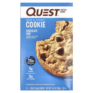 Quest Nutrition, Protein Cookie, Chocolate Chip, 12 Cookies, 2.08 oz (59 g) Each