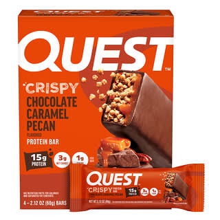 Quest Nutrition, Barra de Proteína, Crema Pecana de Chocolate e Caramelo, 4 barras, 60 g (2,12 oz) cada