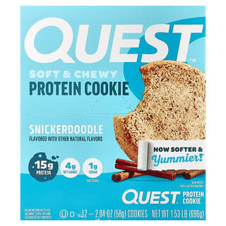 Quest Nutrition, Protein Cookie, Snickerdoodle, 12 Cookies, 2.04 oz (58 g) Each