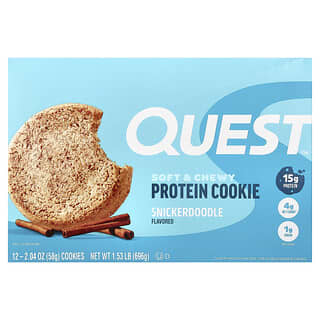 Quest Nutrition, Proteïnekoekje, Snickerdoodle, 12 koekjes, 58 g per stuk
