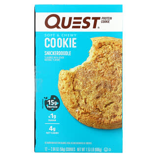 Quest Nutrition, протеиновое печенье, со вкусом печенья сникердудл, 12 шт по 58 г (2,04 унции)