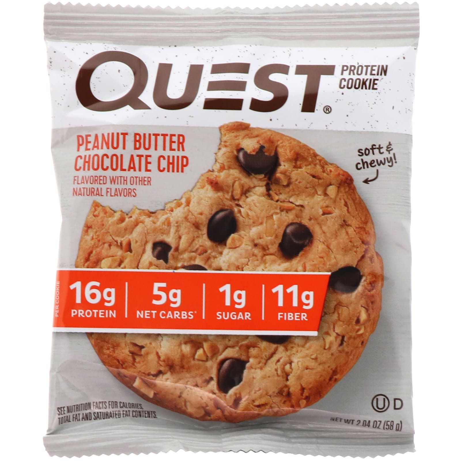 Quest Nutrition, Protein Cookie, Peanut Butter Chocolate Chip, 12 Pack