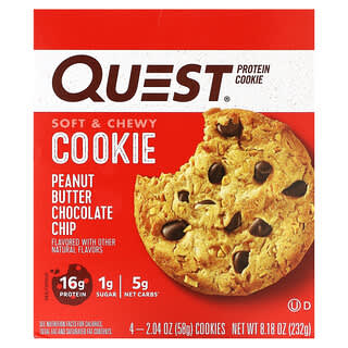 Quest Nutrition, 프로틴 쿠키, 땅콩 버터, 4팩, 각 58g(2.04oz)
