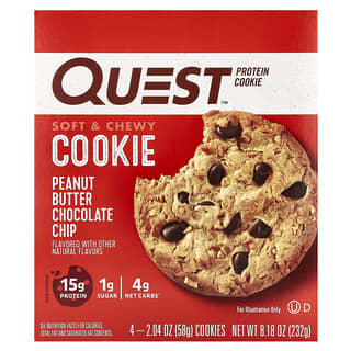 Quest Nutrition, Protein Cookie, Peanut Butter Chocolate Chip, 4 Cookies, 2.04 oz (58 g) Each