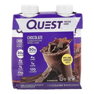 Quest Nutrition, 단백질 셰이크, 초콜릿, 4개입, 개당 325ml(11fl oz)