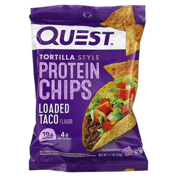 Quest Nutrition Tortilla Style Protein Chips Loaded Taco 8 Bags 1 1