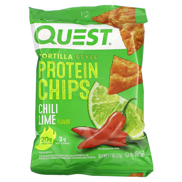 Quest Nutrition Tortilla Style Protein Chips Chili Lime 8 Bags 11