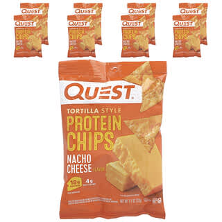 Quest Nutrition, Tortilla Style Protein Chips, Nacho Cheese, 8 Bags, 1.1 oz (32 g ) Each