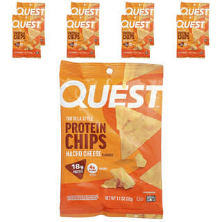 Quest Nutrition, Tortilla Style Protein Chips, Nacho Cheese, 8 Bags, 1.1 oz (32 g ) Each