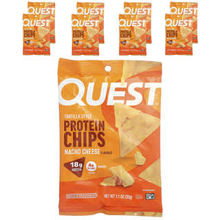 Quest Nutrition, Tortilla Style Protein Chips, Nacho Cheese, 8 Bags, 1.1 oz (32 g) Each
