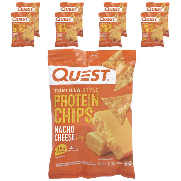 Quest Nutrition, 玉米餅蛋白質片，芝士醬，8 袋，每袋 1.1 盎司（32 克）