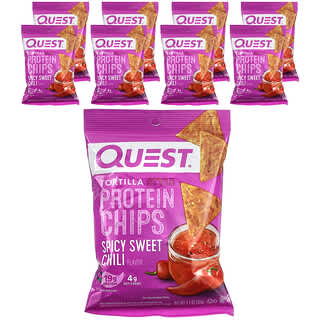 Quest Nutrition, 토르티야식 단백질 칩, 스파이시 스윗 칠리, 8봉, 각 32g(1.1oz)