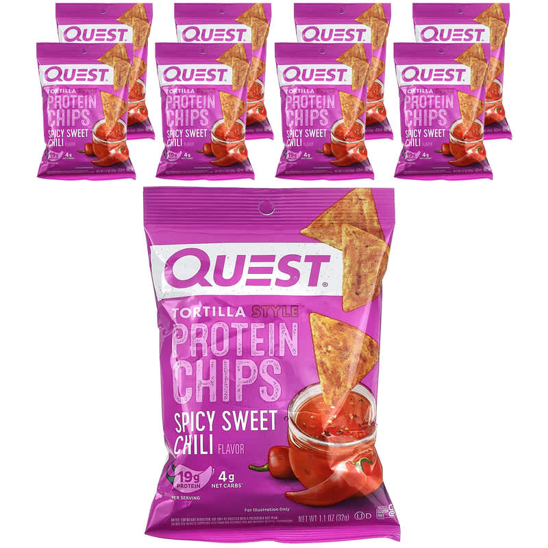 Tortilla Style Protein Chips, Spicy Sweet Chili, 8 Bags, 1.1 oz (32 g