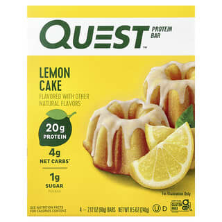 Quest Nutrition (퀘스트뉴트리션), 프로틴바, 레몬 케이크, 바 4개, 개당 60g(2.12oz)